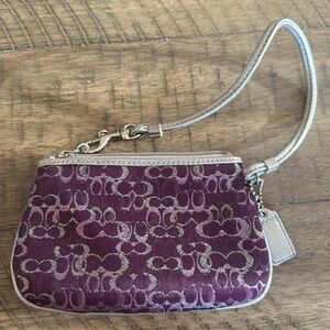 Coach purple wristlet